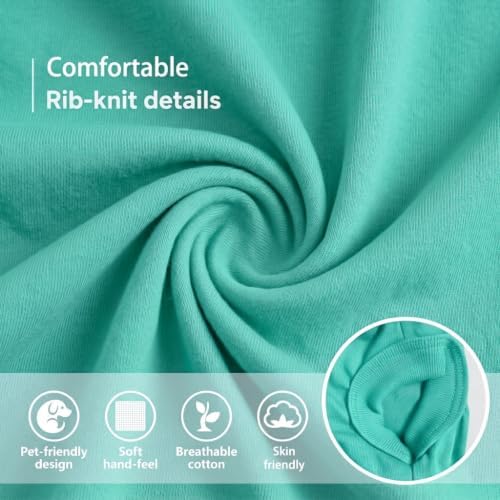 Chol&Vivi Plain Dog Shirt, 4pcs Blank Cotton Shirt Fit for Extra Small to Extra Large Size Dogs, Sleeveless Apparel Soft and Lightweight, Tank Top for All Breeds, Light Blue/Green/Pink/Rose Red, Large - Image 3