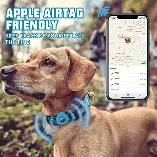Auroth Airtag Dog Collar, Adjustable Air Tag Case Holder Dog Collar for Medium Large Dogs, Airtag Dog Collar Holder with Heavy Duty D Ring Tangle Free - Image 2