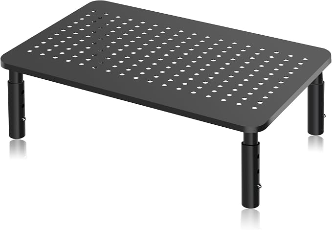 Bracwiser Monitor Stand Riser, Metal Computer Stand, 3 Height Adjustable Screen Riser with Mesh Platform for PS4, Laptop, Printer, Notebook and All Flat Screen, Holds Up to 20KG | 3 Height Adjustable Desk Riser for PS4, Laptop, Printer, Notebook and Al... by Bracwiser