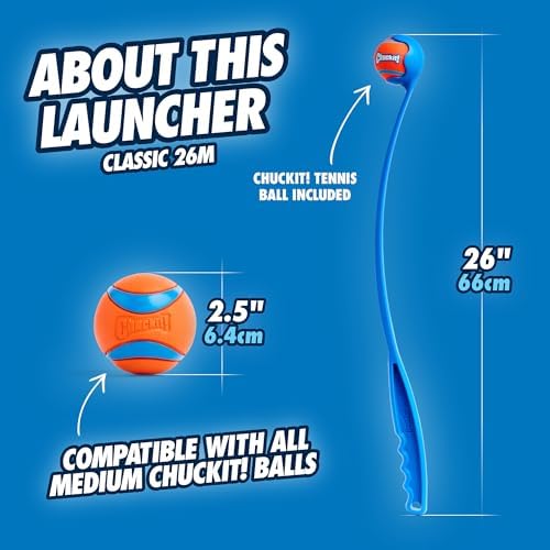 Chuckit! Ultra Ball and Launcher Bundle, Classic 26M with 2 Medium Balls - Image 4