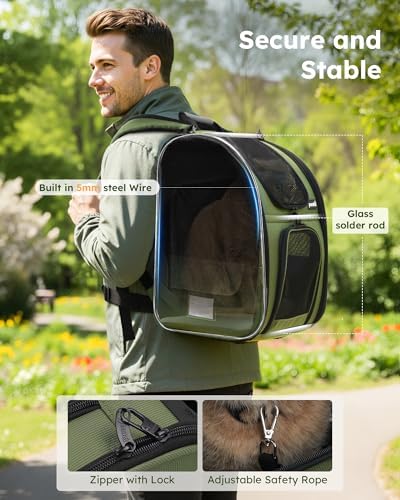 pecute Pet Backpack Expandable, Cat Carrier Backpack with Breathable Window - Image 5