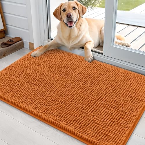 OLANLY Dog Door Mat for Muddy Paws 36x24, Super Absorbent Chenille Mud Mat by OLANLY