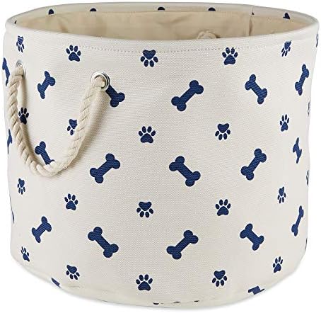 Bone Dry 5511 Pet Storage Collection Paw and Bone Print, Medium Round, Nautical Blue - Image 2