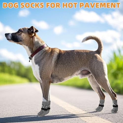 KOOLTAIL Anti Slip Dog Socks to Prevent Licking Paws,Dog Shoes for Hot Pavement & Hardwood Floors,Durable Soft Double Sided Grippy Socks for Small Medium Large Dogs, Traction Control for Senior Dogs - Image 6