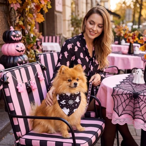 Weewooday 50 Pink Halloween Dog Bandana Bulk for Small Dog Lover Gift - Image 5
