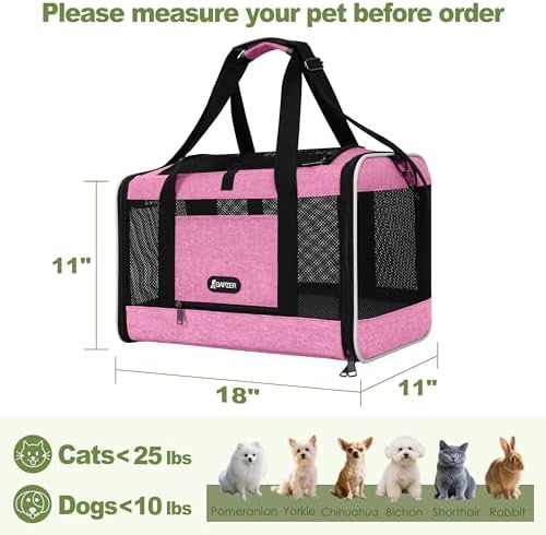 GAPZER Cat Carrier 18x11x11 Delta Airline Approved, Pet Plane Travel Crate - Image 2