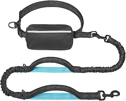 iYoShop Hands Free Dog Leash with Zipper Pouch, Medium, 8-25 lbs, Black by iYoShop