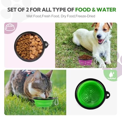 Collapsible Dog Bowl for Travel,2-Pack 12oz Pet Portable Water Food Bowls - Image 2