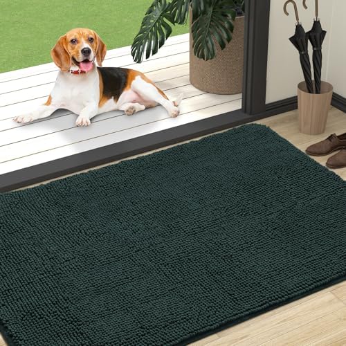OLANLY Dog Door Mat for Muddy Paws 47x32, Super Absorbent Chenille Mud Mat by OLANLY