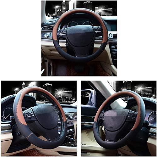 Valleycomfy Microfiber Leather Steering Wheel Cover Large-Size for F150 F250 F350 Ram 4Runner Tacoma Tundra Range Rover Model S X with 15 1/2 inches-16 inches Outer Diameter (Brown) - Image 5