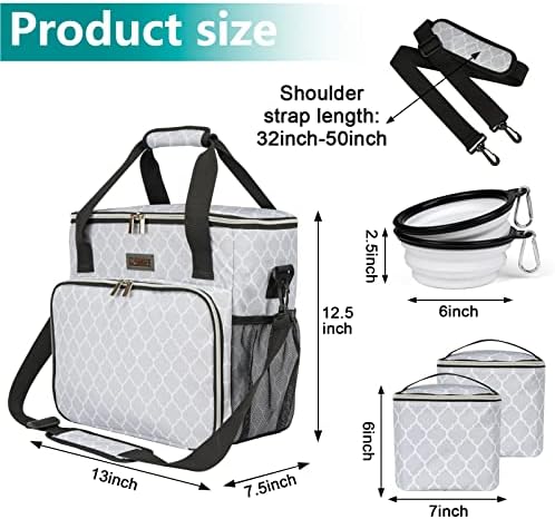 BAGLHER Dog Travel Bag, Pet Travel Bag (ALL Pet Travel Supplies), With 2 Pet Food Containers and 2 Collapsible Silicone Bowls; Essential Kits for Pet Travel DLwhite - Image 3