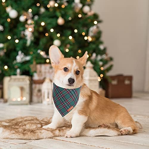ADOGGYGO Christmas Dog Bandana 2 Pack, Stylish Plaid Pet Scarf, Premium Cotton Fabric, Multiple Sizes Offered, Christmas Bandanas for Medium Large Dogs Pets (Large) - Image 3