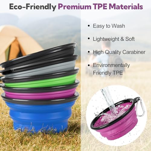 Collapsible Dog Bowl for Travel,2-Pack 12oz Pet Portable Water Food Bowls - Image 6