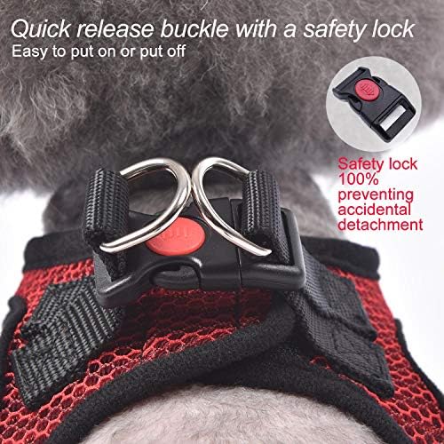 Dog Harness Step-in Breathable Puppy Cat Vest, X-Large, Red - Image 4