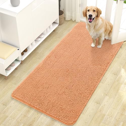 OLANLY Dog Door Mat for Muddy Paws 47x24, Super Absorbent Chenille Mud Mat by OLANLY