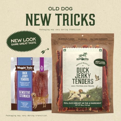 Waggin' Train Duck Jerky Dog Treats for Dogs with Sensitive Stomachs, Made with 100% Real Duck Breasts, Three All-Natural Ingredients, High Protein Dog Treat, Easily Digestible for Dogs, 36 oz. Pouch - Image 2