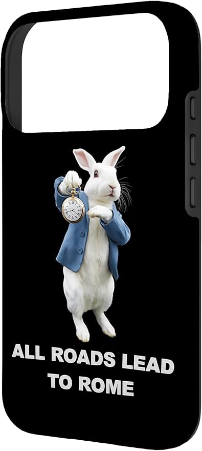 Funny AI Rabbit Meme Tshirt - All Roads Lead to Rome Humor Case for iPhone 17 Pro - Image 2
