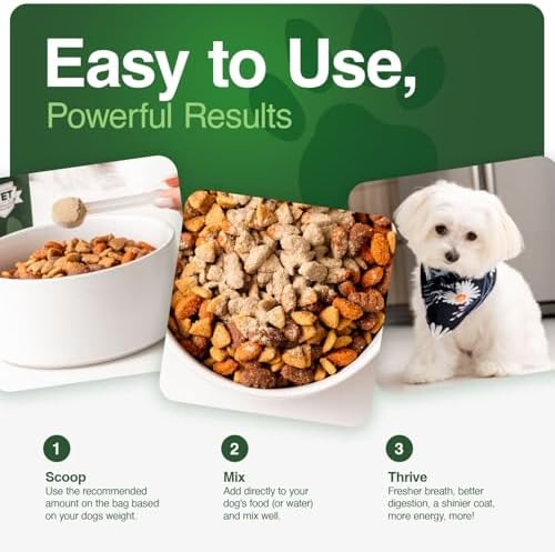 Human-Grade Superfood For Dogs, Premium Greens Powder Supplement For Dental Health, Longevity, Hip & Joint, Gut Health, Allergies, Immune Support, Skin & Coat - 3.5 oz Nutrient Dense Formula - Image 4