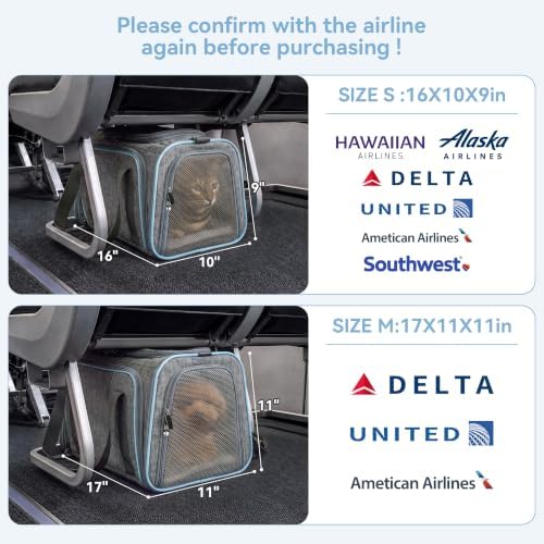 Petsfit Small Expandable Cat Carrier for Air Travel, Up to 9 lb - Image 3