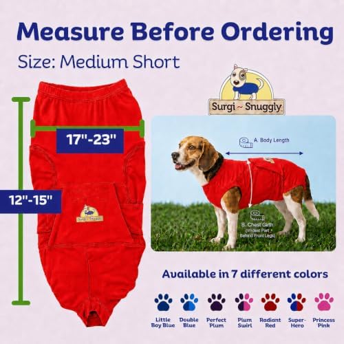 Surgi Snuggly Dog Surgery Recovery Suit, Cone Alternative, Spay/Neuter MS - Image 6