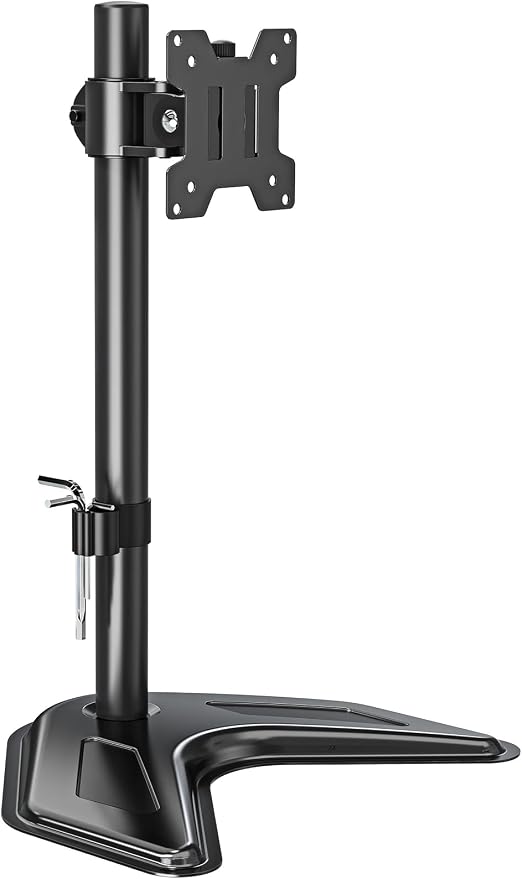 MOUNTUP Single Monitor Stands, Freestanding VESA Monitor Desk Mount fits 13'' to 32'' Computer Screen with Height Adjustable, Swivel, Tilt, Rotation, 17.6 lbs Load, For Home Office, VESA 75x75/100x100 by MOUNTUP