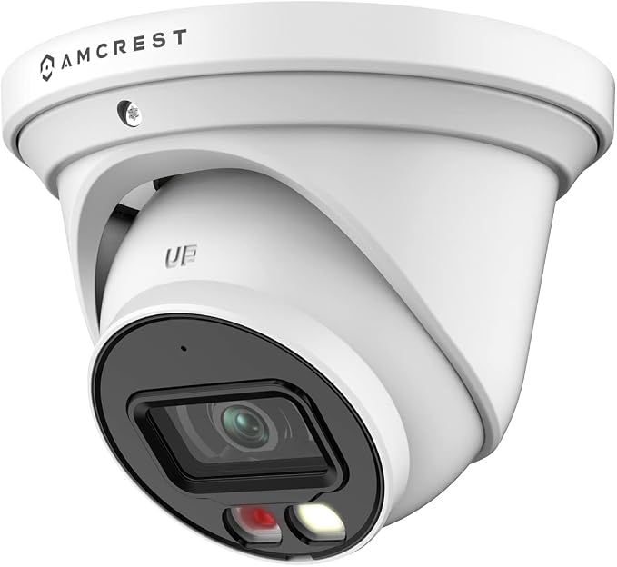 Amcrest 5MP AI Turret IP PoE Camera w/ 49ft Nightvision, Security IP Camera Outdoor, Built-in Microphone, Human & Vehicle Detection, Active Deterrent, 129° FOV, 5MP@20fps IP5M-T1277EW-AI by Amcrest