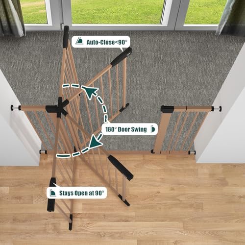 keny 29.7"-46" Baby Gate for Stairs, Auto Close Dog Gates for Doorways - Image 4