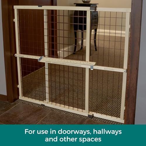 MYPET Wire Mesh Dog Gate: 29.5"-50" Wide, Pressure Mounted with No Tools; Expandable, Durable Pet Gates for Doors and Hallways, 31" Tall, Made with Sustainable Hardwood - Image 4