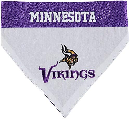 Pets First NFL DOG BANDANA - MINNESOTA VIKINGS REVERSIBLE PET BANDANA. 2 Sided Sports Bandana with a PREMIUM Embroidery TEAM LOGO, Large/X-Large. - 2 Sizes & 32 NFL Teams available - Image 2