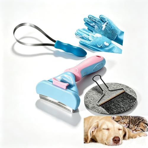 5Pcs Deshedding Brush Kit for Dogs Small to Large, Cats, Bathing & Grooming by Hha%26Ptj