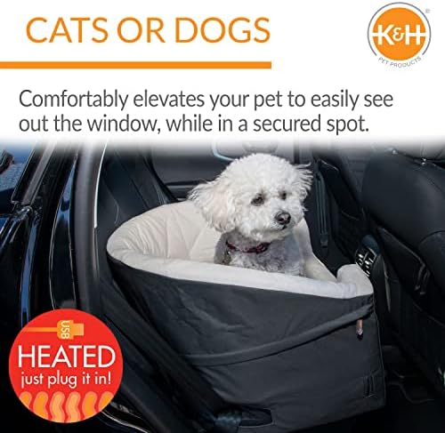 K&H Bucket Booster Dog Car Seat for Small to Medium Dogs, Heated, Charcoal - Image 4