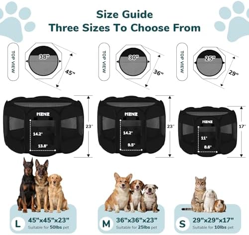 Dog Cat Small Animal Puppy Playpen Crate, Small, Whole Black - Image 2