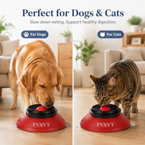 Rolling Lick Feeder Ball Bowl with Suction Cups Anti Slip Slow Feeder Interactive Puzzle Enrichment Toy for Dogs Cats Suitable for Wet Food Yogurt Bone Broth Nutrient Liquid (Red) - Image 4