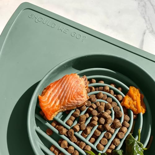 Slow Feeder Dog Bowl - Silicone Dog Bowl, Medium, 7.5" x 1.5" - Spruce - Image 5