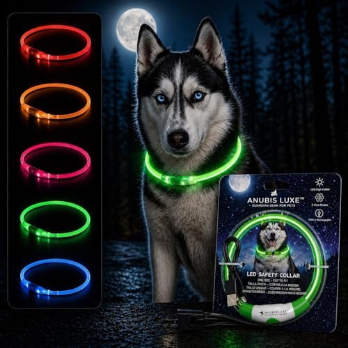 LED Dog Collar, Cut-to-Fit Light Up Dog Collar Protection for Night Walking, IP67 Waterproof USB Rechargeable Glowing Pet Collar, High Visibility Super Bright Flash Safety Lights for S/M/L Dogs (PINK) - Image 3