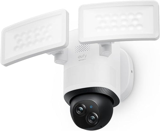 eufy Security Dual-Lens 360°Coverage Floodlight Camera E340,Security Camera Outdoor, Pan &Tilt,AI Detection&Tracking,8× Hybrid Zoom,No Monthly Fee, 24/7 Recording, Dual-Band Wi-Fi 6, 2000 LM,Wired by Unknown