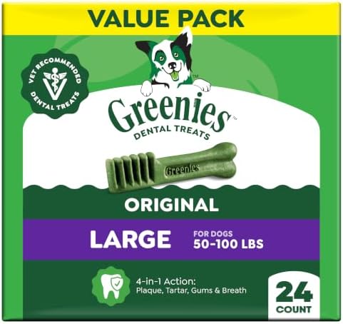 Greenies Large Natural Dental Dog Treats, Original Flavor, 24 Count by Unknown