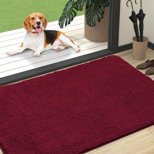 OLANLY Dog Door Mat for Muddy Paws 47x32, Super Absorbent Chenille Mud Mat by OLANLY