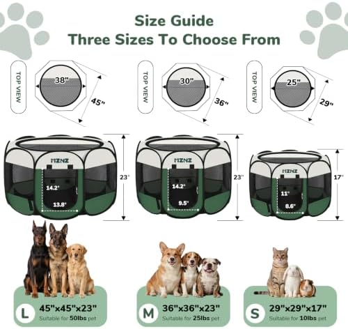 Dog Cat Small Animal Puppy Playpen Crate, Small, Dark Green - Image 2