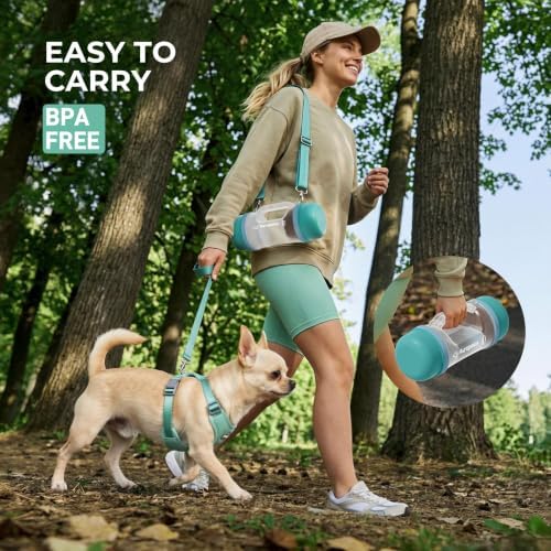 Dog Water Bottle Portable 33.5oz with Food Container & 2 Bowls - Image 4