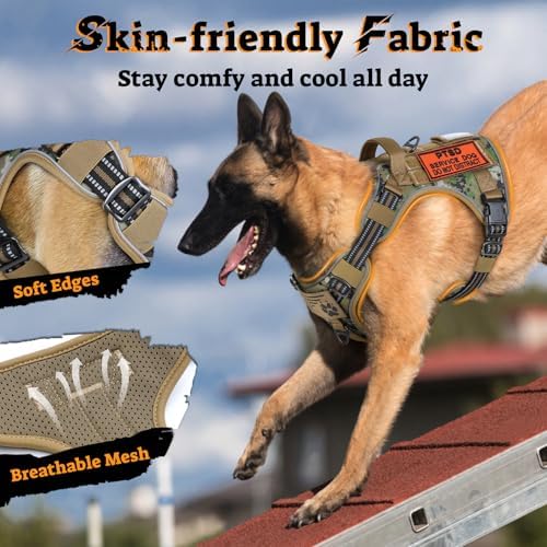 rabbitgoo Tactical Dog Harness for Large Dogs, No Pull Service Pet Vest - Image 4