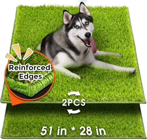 Hompet Artificial Grass for Dogs, 51"x28", Professional Dog Grass Mat, Easy to Clean with Drainage Holes, Potty Training Pad and Replacement Fake Grass Turf, Outdoor Rug Patio Lawn Decoration by Hompet