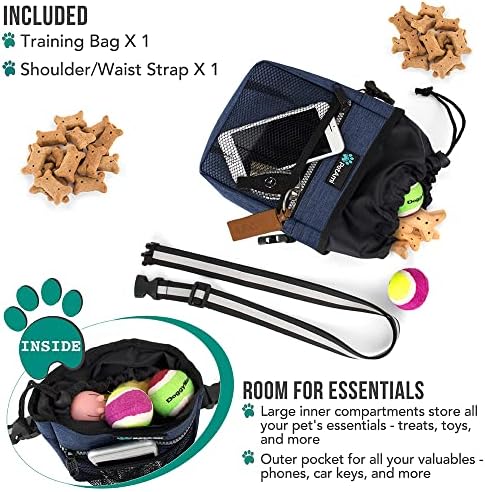 PetAmi Hands Free Dog Treat Pouch for Training and Walking, Navy - Image 2