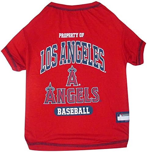 MLB Los Angeles Angels Dog T-Shirt Extra Large. - Licensed Shirt for Pets Team Colored with Team Logos- Premium Stretchable Materials for The Comfort of Your Dog & Cat by PETSFIRST