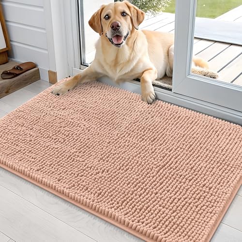 OLANLY Dog Door Mat for Muddy Paws 35x24, Super Absorbent Chenille Mud Mat by OLANLY