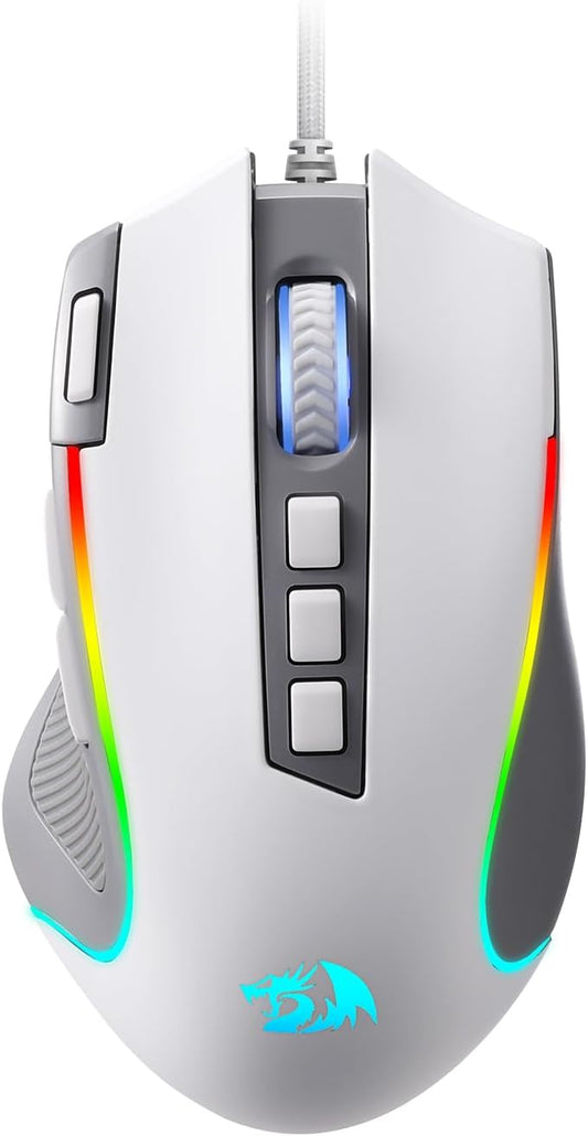 Redragon M612 Wired RGB Optical Gaming Mouse 8000 DPI Remapping Keys | Stable Lag-Free Connection, Redefine Keybinding Macro, Rapid-Fire Side Clicker, Vibing Backlight by REDRAGON