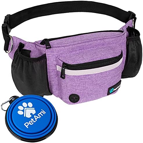 PetAmi Dog Fanny Pack, Treat Pouch for Dog Walking Training, Purple by PetAmi