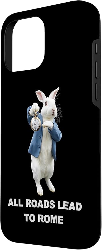 Funny AI Rabbit Meme Tshirt - All Roads Lead to Rome Humor Case for iPhone 16 Pro Max - Image 2