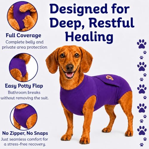 Surgi Snuggly Dog Surgery Recovery Suit, Cone Alternative, Spay/Neuter S - Image 4
