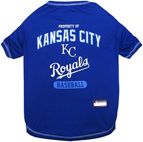 MLB Kansas City Royals Dog T-Shirt, Small. - Licensed Shirt for Pets Team Colored with Team Logos. - Premium Stretchable Materials for The Comfort of Your Dog & cat. by PETSFIRST